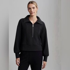 Varley Ramona Half Zip Sweat Pullover Black Ottoman XL